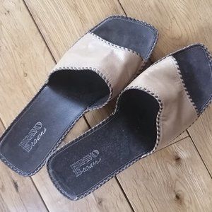 Tan high heel sandals